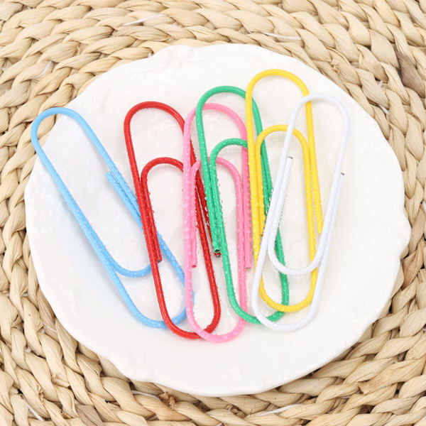 70 farvede store papirclips (10 cm)