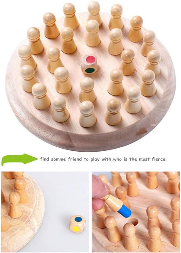 Minnesspel Matchstick Schack Block Spel Träbräda Intelligent Educa