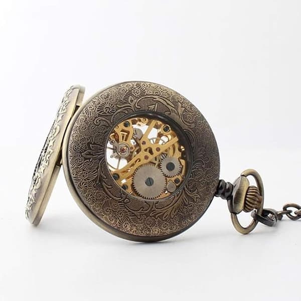 Steampunk Retro Håndoptrukket Mekanisk Lommeur med Romertal/Arabertal