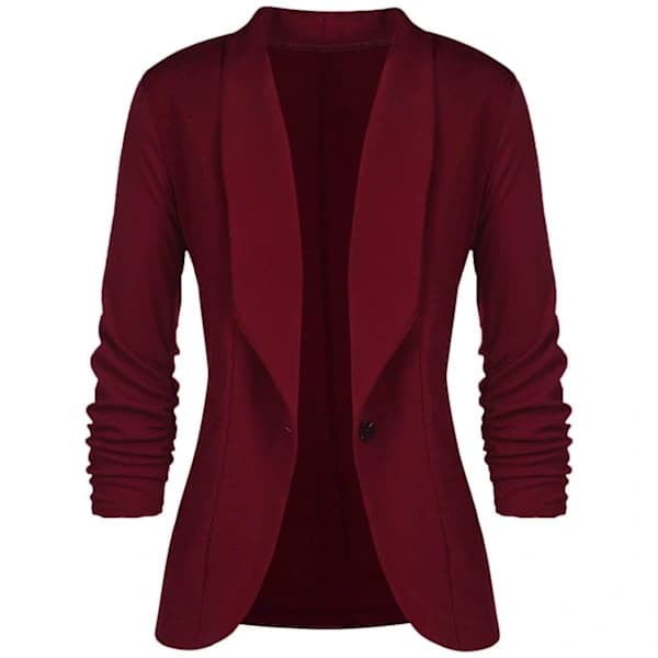 Blazer med jerseykrave, lange ærmer, slim fit, dame, kort blazer M
