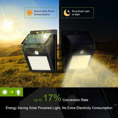 1 stk. udendørs solcellelamper 40 LED varmhvid solcelle bevægelsessensor L