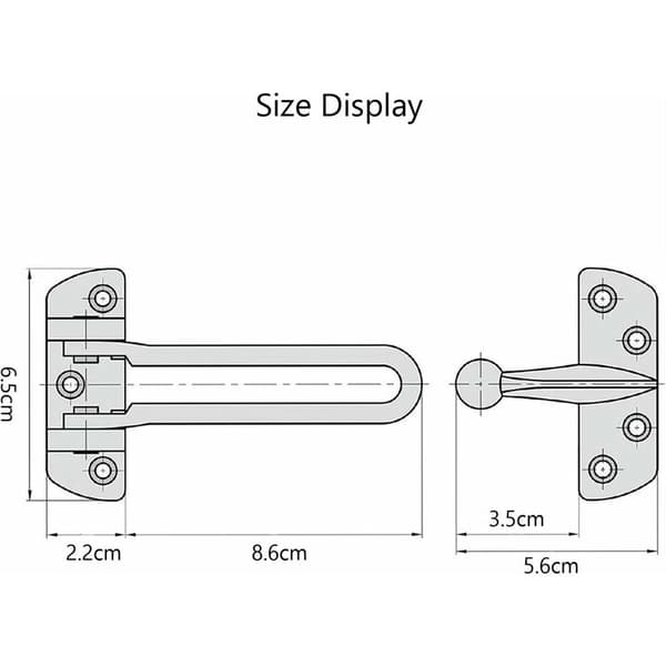2 x Heavy Duty Steel Door Brackets for 2x4 Doors, U-shaped Security Bar