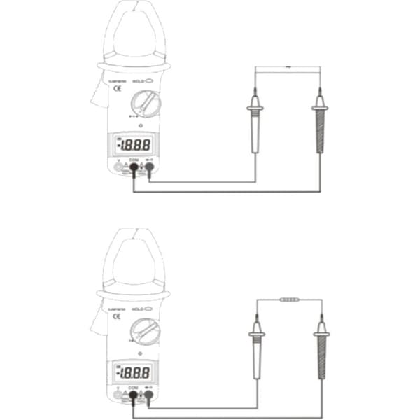 DT201 Digital Clamp Ammeter Multimeter 1000A AC/DC Voltage Tester 1999 Counts Hz NCV Capacitance Ohm Diode Test