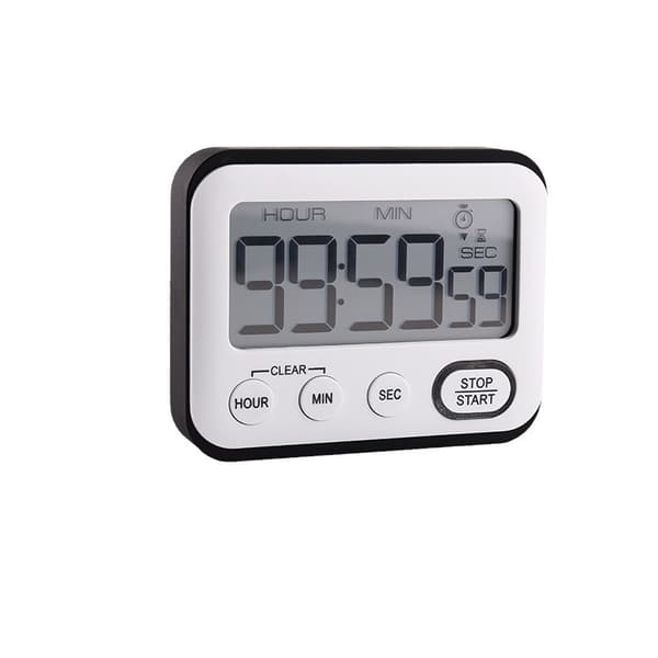 Digital Kitchen Timer Magnetic Loud Siren, Large LCD Screen Silent/Buzzer Multifunctional, Suitable For Teacher Classroom Kids, Black