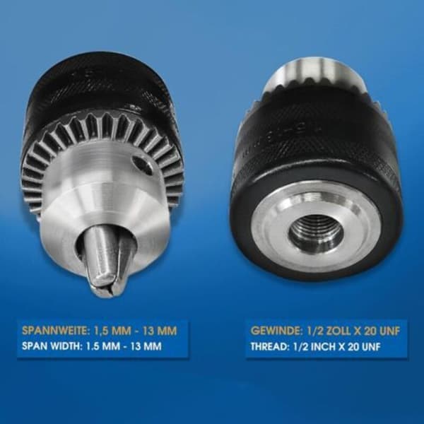 Borepatron 1,5-13 mm 1/2-20 UNF med SDS Plus-adapter og nøkkel