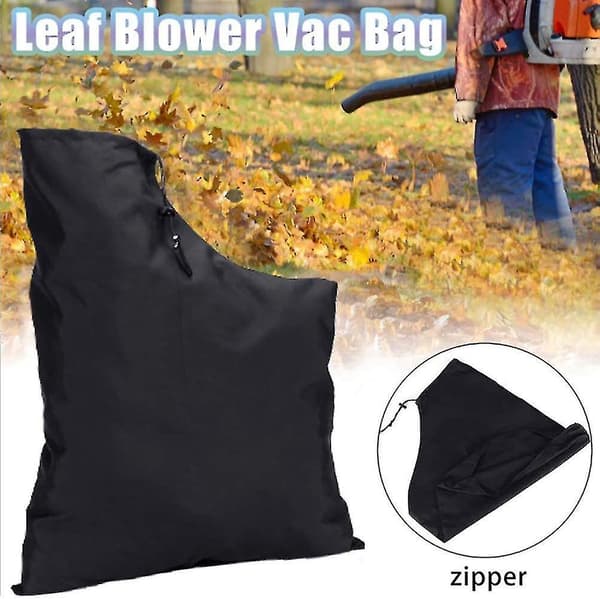 Elektrisk Løvblæserpose, Vakuumknuserpose til Løvblæser Vakuum Lynlåspose, sort, 44*35*60cm