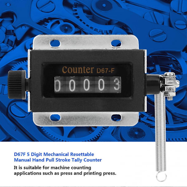 D67F 5-digit Mechanical Resettable Manual Hand Tally Counter