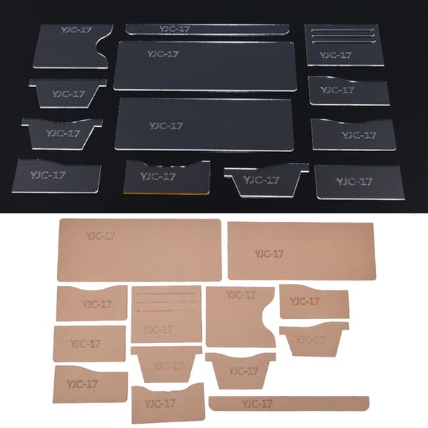 YJC-17 Wallet Pattern Template Transparent Acrylic Manual DIY Card Wallet Template