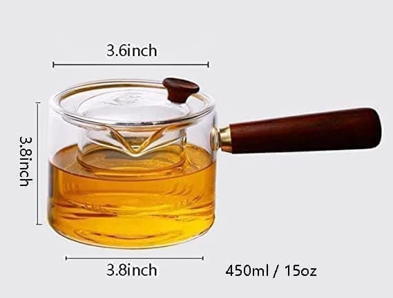 Bærbar glastekande med infuser, til løs te, 450 ml -