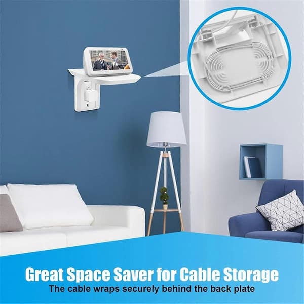 Wall Mount for Show 5 and Show 8, Speaker Holder Adjustable Swivel Smart Speaker Accessories - White
