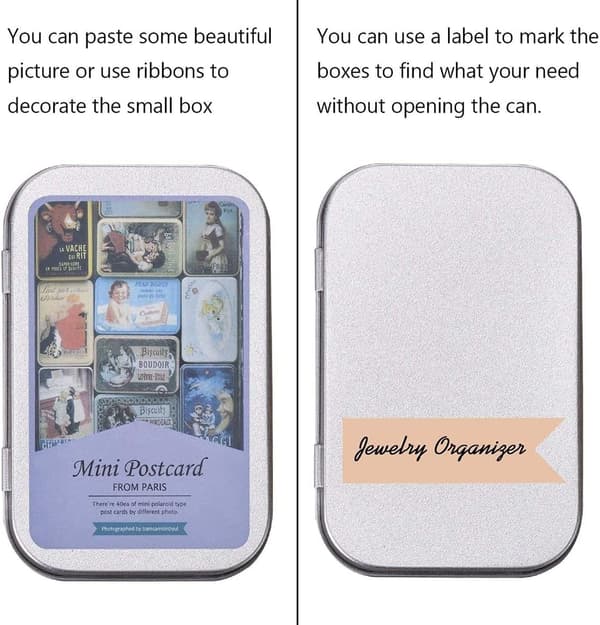 12-pack Metal Storage Tin with Lid, Rectangular Empty Tin with Lid, Mini Portable Storage Box for Key, Candy, Coin, Earrings