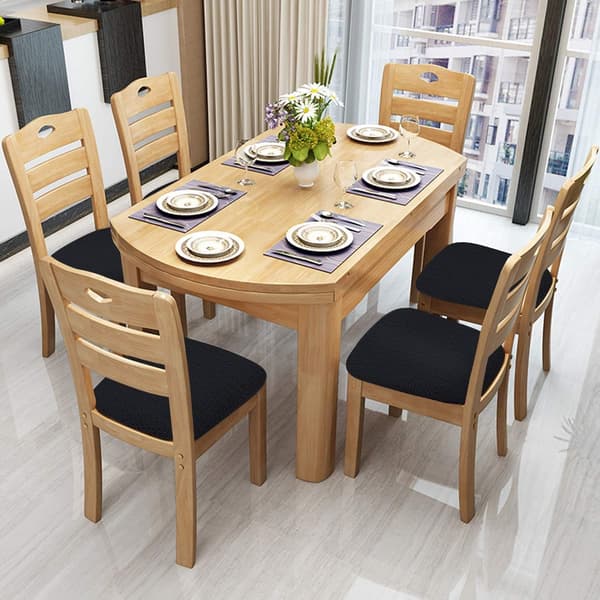 Stretchiga stolsöverdrag för matsal, svarta 4PC Jacquard matstolsöverdrag