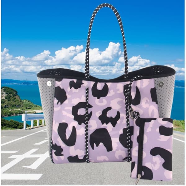 Neoprene Beach Bag Waterproof for Beach and Pool, Spacious 45cm x 18cm, Handheld and Shoulder Carry, Printed Design