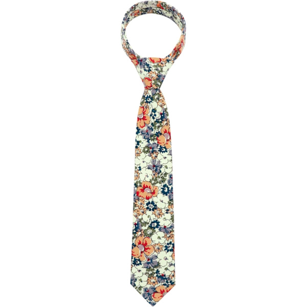Blomstrede slips til drenge, bomuldsslips til drenge/piger, slips til børnebryllup, dimission, skoleuniformer 5 - Floral 5