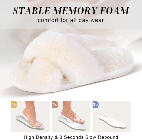 Memory Foam Hjemmesko, Bløde og Behagelige Indendørssko, Varme, US Størrelse 7-8, 2 Par -