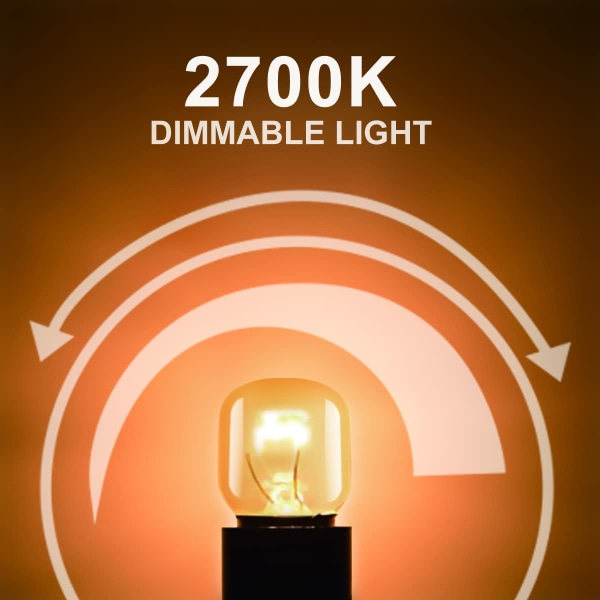 15W E14 Light Source 2700K 70LM Small Screw Base Pygmy Bulbs for Oven, 8-Pack
