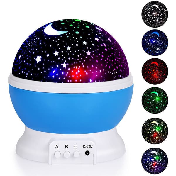 Nattlampe Skidy Sky Light LED STORERY SKY SPOTLIGHT SUPER SUPER SUPER PLUS ROMANTISK BORDLAMPE STJERNEHIMMEL BASE blå