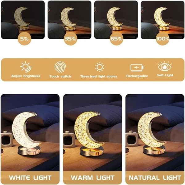 Kristal Måne Natlampe Touchlampe 372_tfrf 372 372