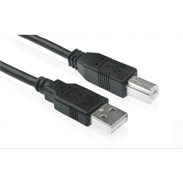 3 meter sort USB standard 2.0 firkantet port printkabel kabel printer datakabel alle kobbertråde magnetisk ring skærm, 5-pak