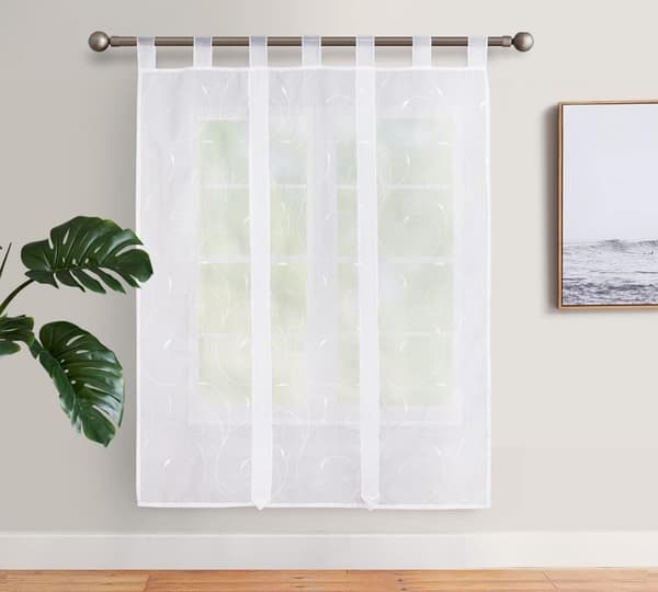 White, 120cmx140cm Window Curtain Embroidery Roman Blinds Voile