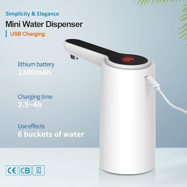 Mini Smart USB Bottenladdad 5 Gallon Flaskad Renare Dricksvatten Kall Automatisk Fristående Bärbar Vattendispenserpump