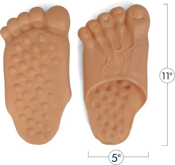 Barfodet sjove fødder hjemmesko - Jumbo Big Foot realistisk kostume