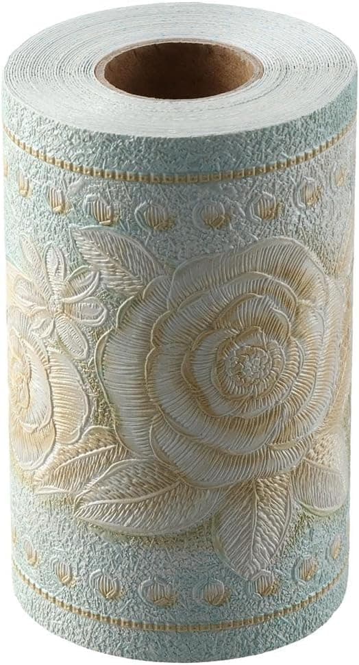 3D Blomstermönstrad Tapetbård för Badrum, Vardagsrum, Kök, 10 cm x 5 m