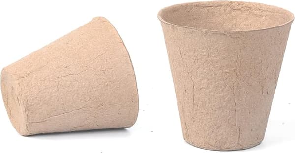 50-pack 8 cm Biodegradable Fiber Plant Pots, Seedling Pots, Plants