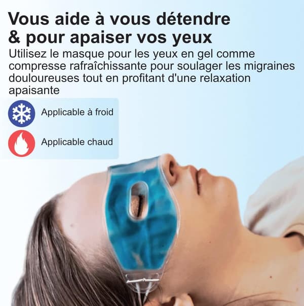 Cooling Eye Mask | for Headaches and Puffy Eyes | Reusable Hot or Cold (Blue)