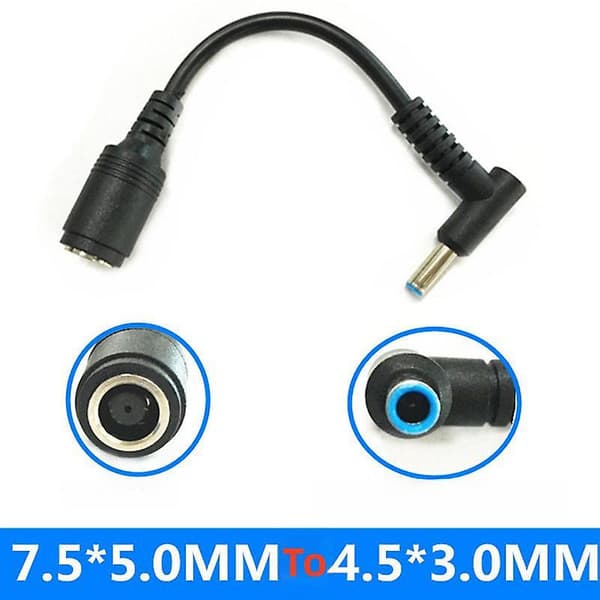 2 stk. til HP strømadapterkabel 7.4*5.0 hun til 4.5*3.0MM han vinkel med stift