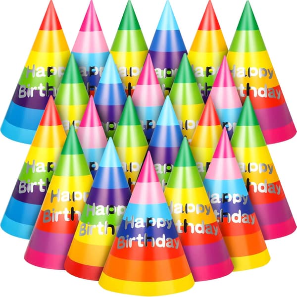 100 bursdagsfest hatt Regnbue kjegle papirfarge ParthDay hatt chi