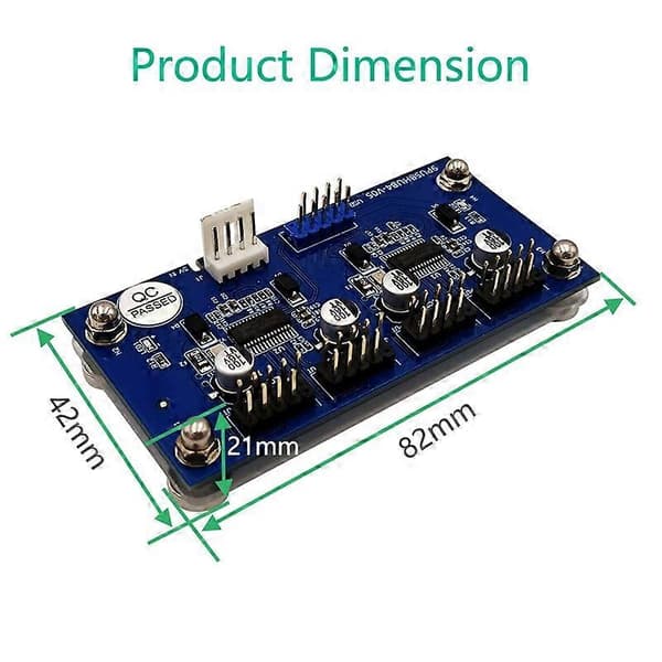 Magnetic 9-Pin 1 In 4 Out USB 2.0 Hub Adapter Expansion Card with SATA Cable