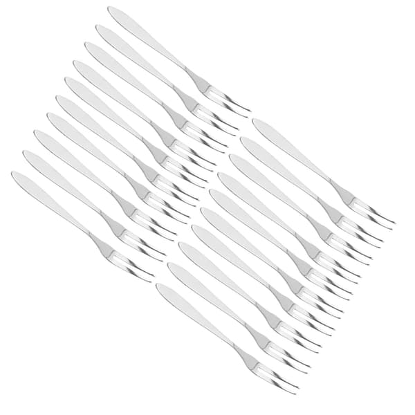 20 Pcs/Set Stainless Steel Fruit Fork Comfortable Long Handle Cake Dessert Fruit Forks