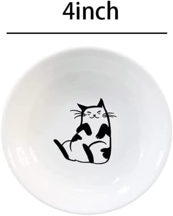 Keramiska kattförrättstallrikar, dessertkryddtallrikar - Set om 6