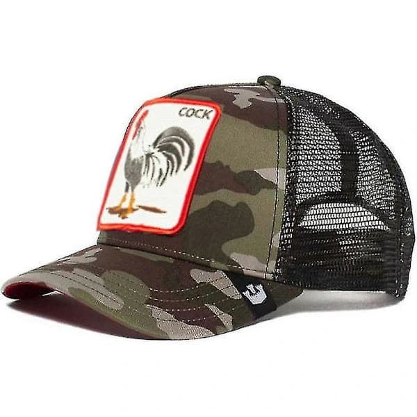 Men's Trucker Cap - Baseball Cap with Mesh and Snapback - The Farm-q Bison Black Bison Black