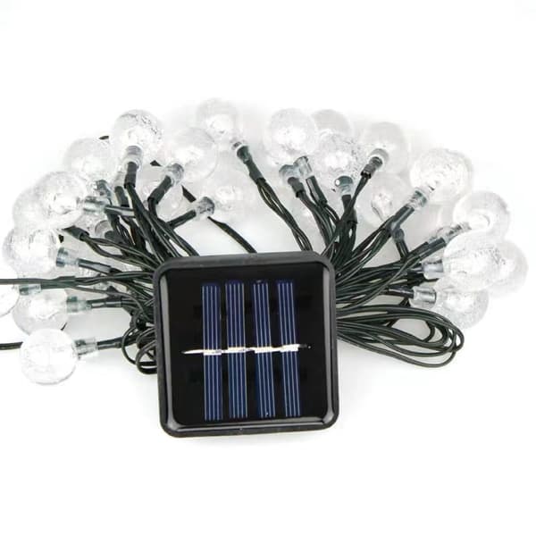 50 LED Solcellelamper Utendørs 7m Varmhvitt Lys Solcellelampe med Vanntett Lyssensor Krystallkule Varmhvit Solcellelysdekorasjon Varm Hvit Warm White
