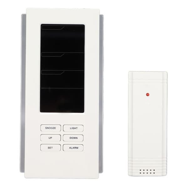 Wireless Weather Station Digital Hygrometer Thermometer with LED Display for Home Office US Plug 120V White