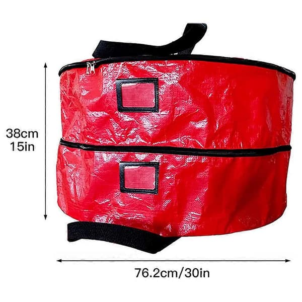 Christmas Wreath Storage Bag, Large Capacity, Double Zipper, Container with Handles