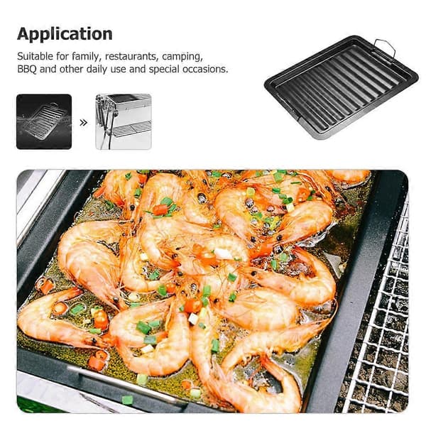Outdoor Grill Pan, Enamelled Grill Pan, Non-stick BBQ Pan, Multifunctional Grill Pan, Picnic Accessories