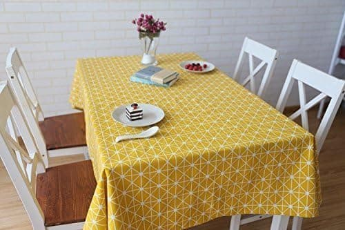 Rektangulär bordsduk Bomull och linne bordsdukar Twill bordsduk Enkel stil Värme- och fuktbeständighet（Gul,100×140cm