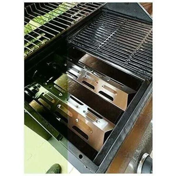 Gasgrill Varmeskjold Rustfrit Stål Brænderdæksel Erstatning til Kenmore Outback Blooma Master Forge 41 Cm 4-pak