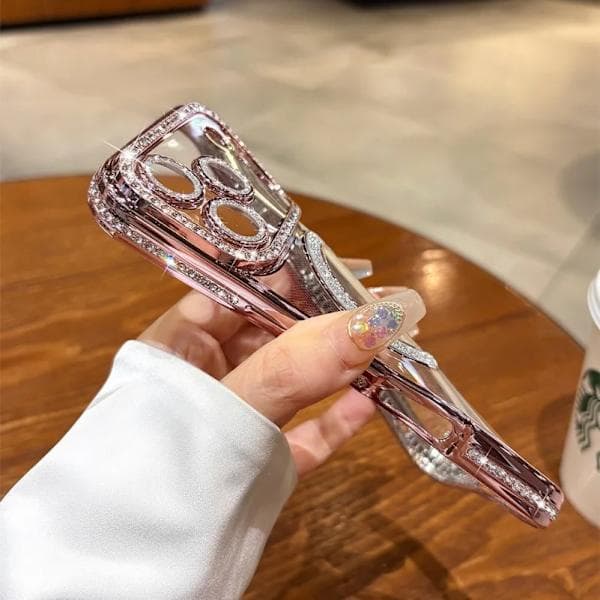 Luksuriøst jentefutteral Bling Diamond Linsebeskyttelse Magsafe-futteral Kompatibel iPhone 16 15 14 13 12 11 Pro Max Gull TM iPhone 11 Pro Gull TM iPhone 11 Pro