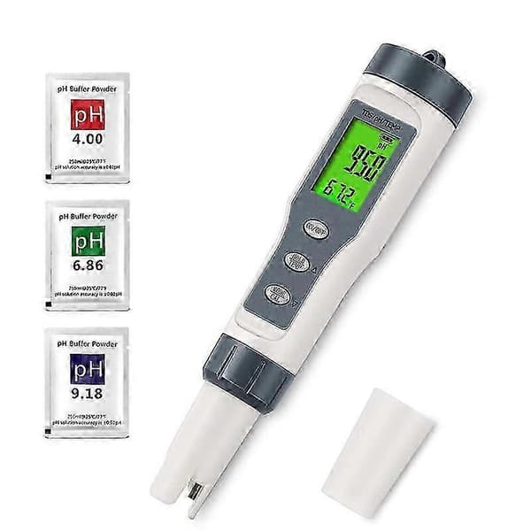 3 i 1 Digital PH-måler egnet til vand, TDS/PH/Temp-måler, Vandtester egnet til drikkevand, pool, hydroponik [DB] som vist as shown