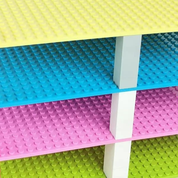 Building Blocks Base Plates Double-Sided Stackable Boards for Boys and Girls 32 x 32 Studs 10 x 10 Inches Multicolor