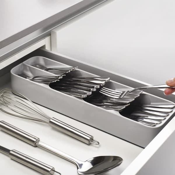 Rectangular Cutlery - Joseph Joseph - DrawerStore - Compact - Plastic - Grey Grå Bricka
