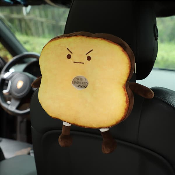 Cartoon Tissue Cover Multifunctional Car Seat Back Tissue Holder Plush Napkin Box for Vehicle 2