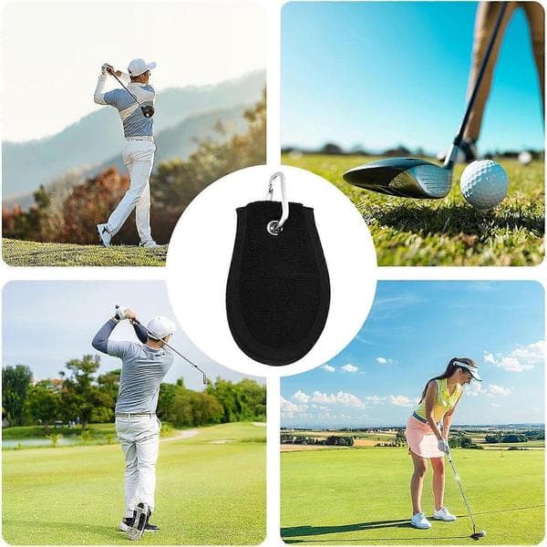 Golfhåndklæde med klips til mænd, mikrofiber golfbaghåndklæde, dyb snavsfjernelse og dobbelt slørbeskyttelse