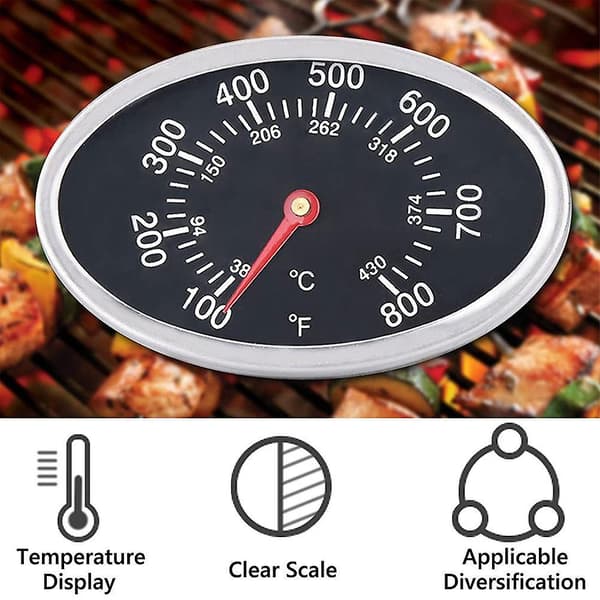 BBQ Grill Lokk Termometer Varmeindikator Erstatning Master Som vist As shown