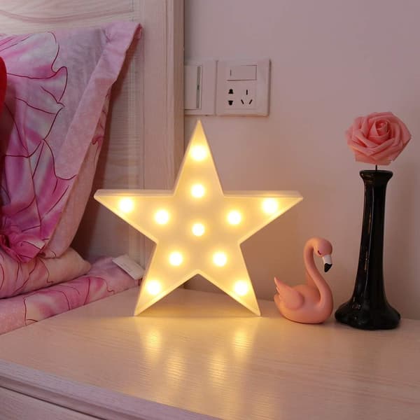 Beautiful Star Battery Operated LED Night Light for Baby Room Marquee