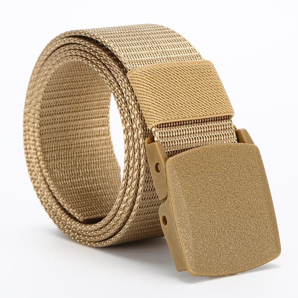 Khaki, 120 cm nylonblandat militärbälte, justerbart för utomhusbruk
